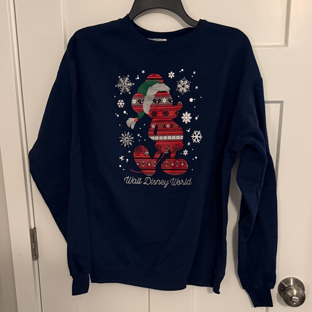 Disney Navy Blue Holiday Mickey Sweatshirt